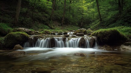 Tranquil Forest Waterfall