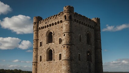 A hidden garden flourishes around the base of the archer tower