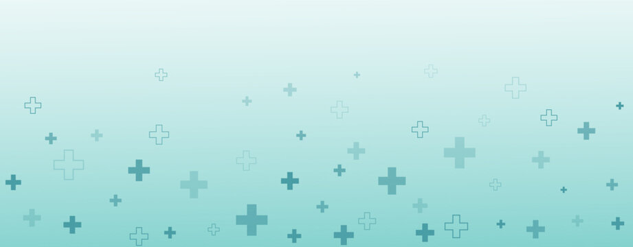 Medical background with blue cross. Pharmacy pattern. Vector abstract border