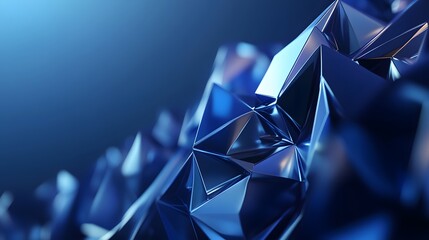 Abstract futuristic - technology with polygonal shapes on dark blue background. Design digital technology concept. 3d illustration. 