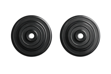 Cast Iron Weight Plates for Barbell Workouts Isolated on Transparent Background