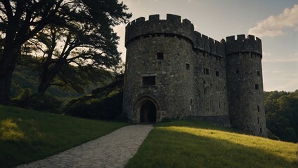 A lively archer tower during a summer festival