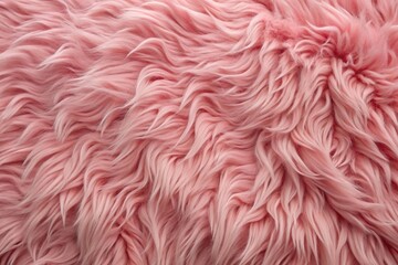 Fototapeta premium Low angle close-up view of pink sheep fur texture on natural sheepskin background