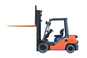 forklift truck isolated on white background. This has clipping path.