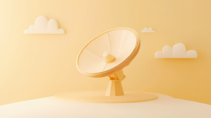 Satellite dish 3d paper cute vector image