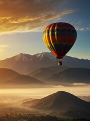hot air balloon over region country
