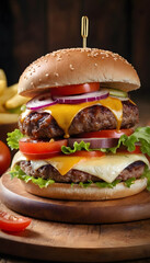 Satisfy Your Cravings: A Juicy Hamburger Presentation