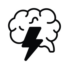 An icon design of brainstorming in unique style, brain power