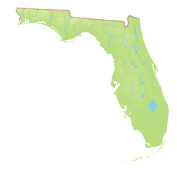 Map of the State Florida (US).