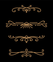 Flat design art deco ornament