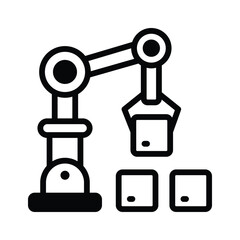 Robotic automation, an amazing icon of robotic manufacturing vector
