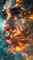 Glowing Face in Nature: A Close Up Portrait