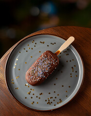 chocolate popsicle with glitter