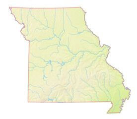 Map of the State Missouri (US).