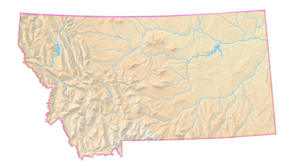Map of the State Montana (US).