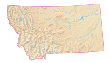 Map of the State Montana (US).