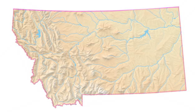 Map of the State Montana (US).