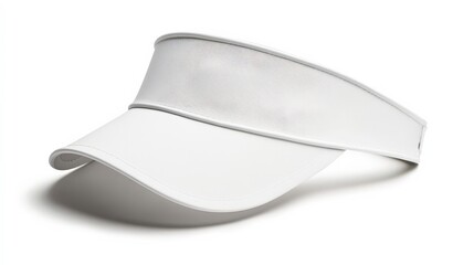 Fototapeta premium Visor: White Baseball Cap Apparel on Blank White Background