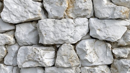 Detailed image of a whitewashed stone wall with weathered texture for architectural or historical design