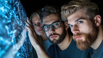 Diverse team of professionals collaborating on innovative project in modern office setting