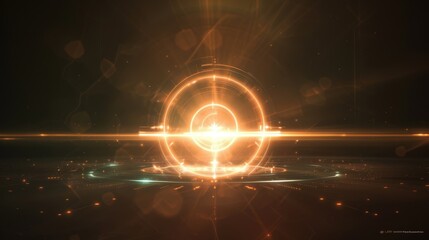 Fototapeta premium Abstract digital wallpaper presents a circle background. Geometric shapes and round patterns fill it.