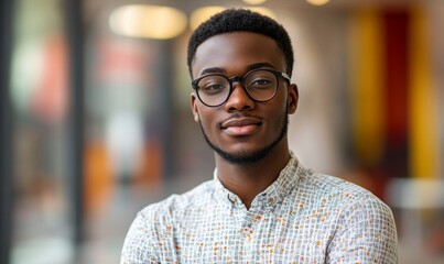 Obraz premium Smart young african man, Generative AI
