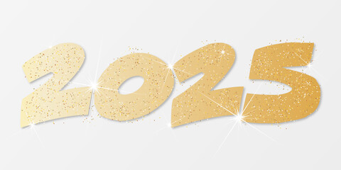 Happy new year - best wishes 2025 with colorful number. Perfect vector for poster, banner, greeting and new year 2025 celebration.	