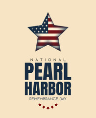 Pearl Harbor remembrance day card or background. vector illustration.