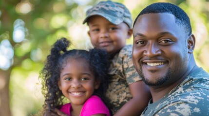 A family participating in a veteran support program, demonstrating the collective effort to help veterans reintegrate into civilian life