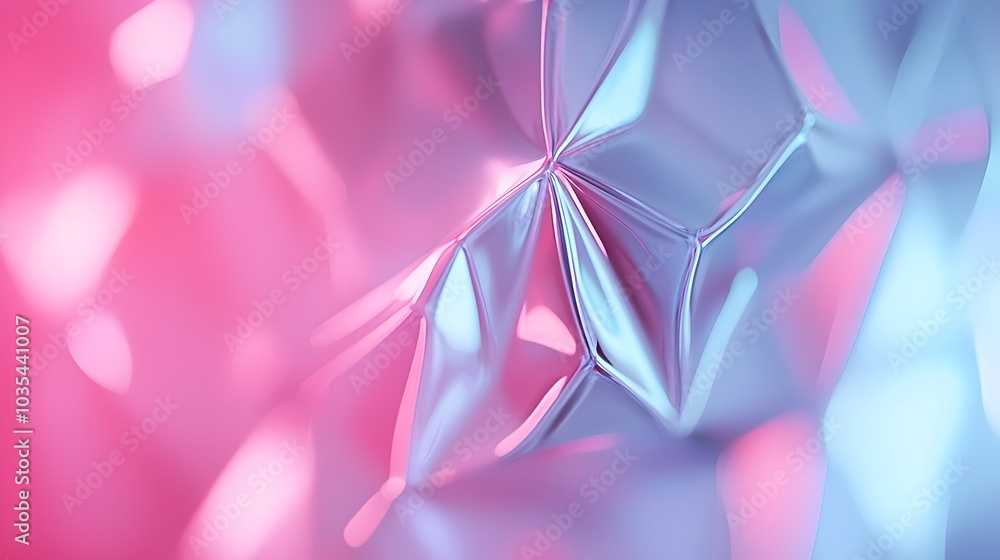 Poster neon holographic patterns with iridescent glow - surreal abstract scene with fluid motion and metall