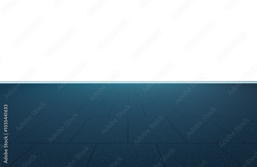 Poster 3d rendering empty parking lot with large white background