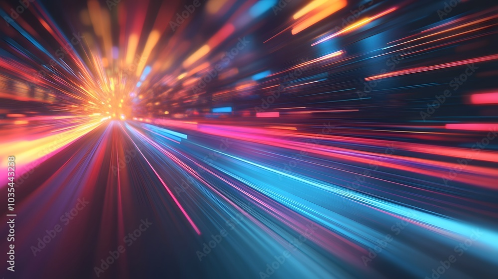 Wall mural web development concept with abstract high speed technology pov motion blur.