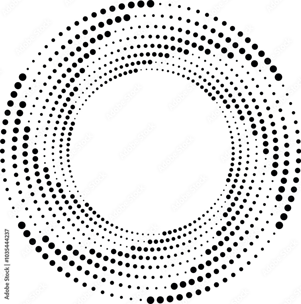 Poster round dot frame. dynamic gradient motion effect