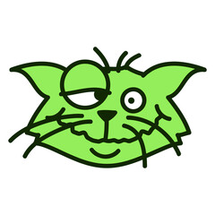 Crazy Cat Weird Funny Eyes Cool Grimace Cartoon Cute Meow Cats Cartoon Comic Fun Design Purr Cat Lovers Who Love Sweet Kittens Adorable Feline Playful Kitties Fur Baby Illustration Paw Pet Owners Like