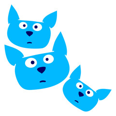 3 Cats Team Three Friends Crew Group Adorable Cat Looks Happy Sweet Little Smile Face Kitten Pets Funny Cartoon Cute Lovers Comic Fun Love Kittens Adorable Feline Playful Kitties Fur Baby Paw Owners