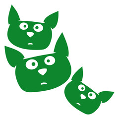 3 Cats Team Three Friends Crew Group Adorable Cat Looks Happy Sweet Little Smile Face Kitten Pets Funny Cartoon Cute Lovers Comic Fun Love Kittens Adorable Feline Playful Kitties Fur Baby Paw Owners