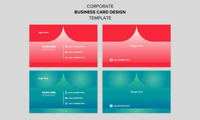new modern minimalist clean corporate business card, name card and visiting card design template with color variation.