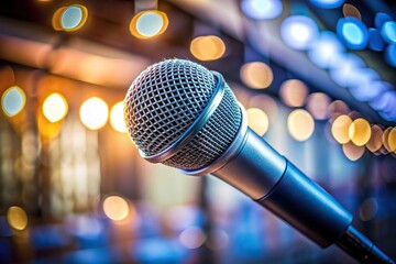 Low angle view of wireless microphone isolated on white background