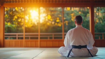 Exploring the art of meditation and flexibility in martial arts a journey to inner peace and physical mastery in a serene environment