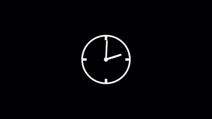 wall clock designed with simple details. Clock icon, minimal style. arrow show6 hr. from number 12 to 6. Timer, clock, stopwatch isolated vector icon. 