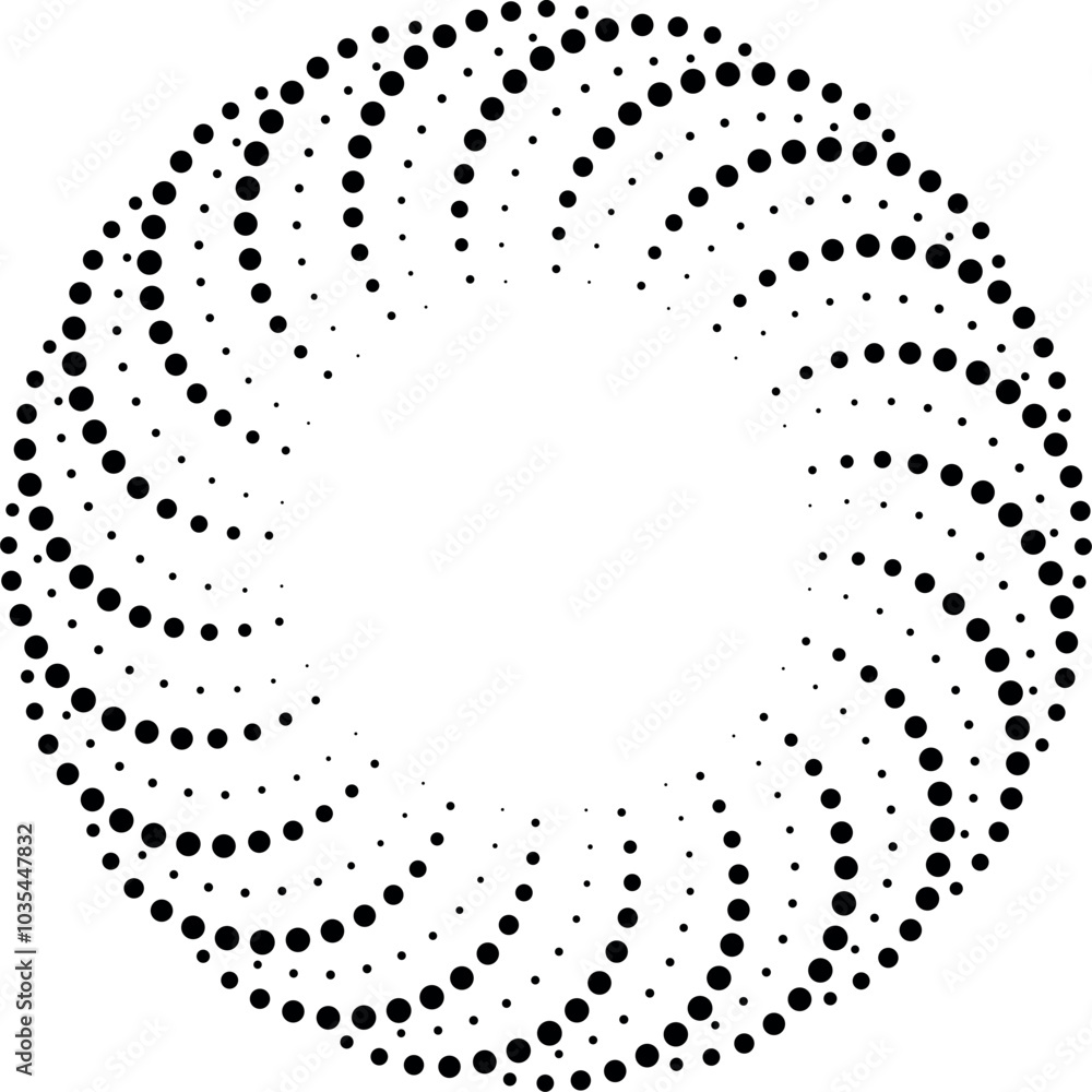 Poster round dot pattern effect. ornate dynamic halftone