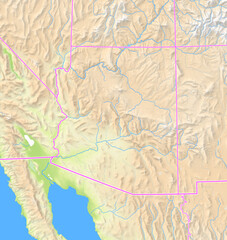 Map of the State Arizona (US).