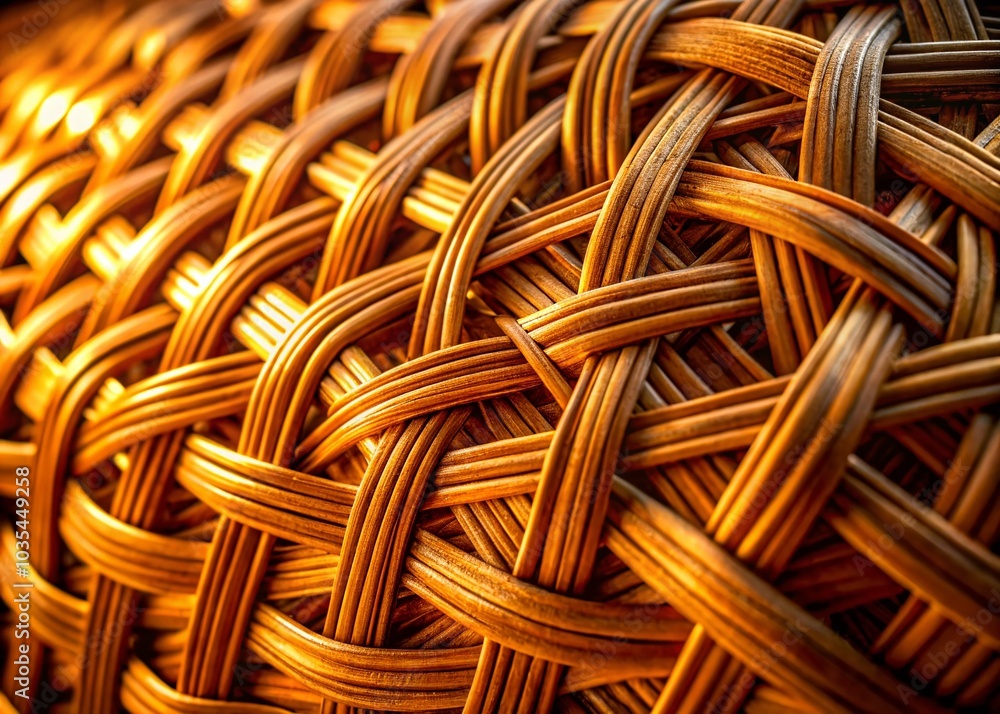 Poster long exposure rattan knitting textures in procedural 3d modeling for modern design