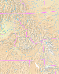 Map of the State Idaho (US).