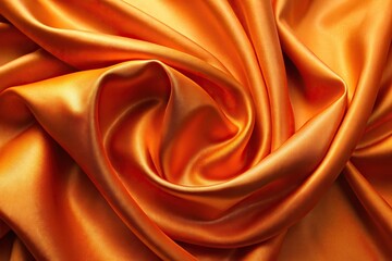 Luxurious abstract orange satin silk fabric background with silhouette