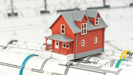 beautiful layout of a house on the devil, the concept of building a new home