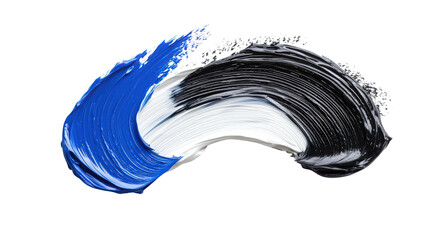 vibrant swirl of blue, white, and black paint creates dynamic and artistic expression, showcasing beauty of color blending and texture