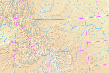 Map of the State Montana (US).