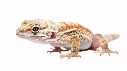 Naklejka premium Striking Lizard on White Background - Reptile Photography