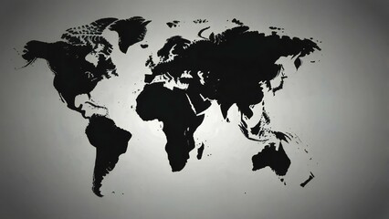 Naklejka premium world map on black